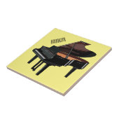 ピアノの漫画イラストレーション タイル (側面)