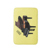 ピアノの漫画イラストレーション バスマット (正面縦)