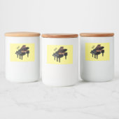 ピアノの漫画イラストレーション フードラベル (ボトル)