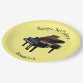 ピアノの漫画イラストレーション ペーパープレート (アングル)