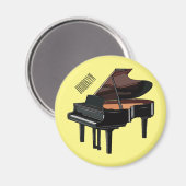 ピアノの漫画イラストレーション マグネット (正面/裏面)