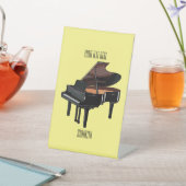 ピアノの漫画イラストレーション 台座サイン (インサイチュ)