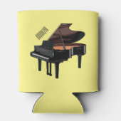 ピアノの漫画イラストレーション 缶クーラー (裏面)