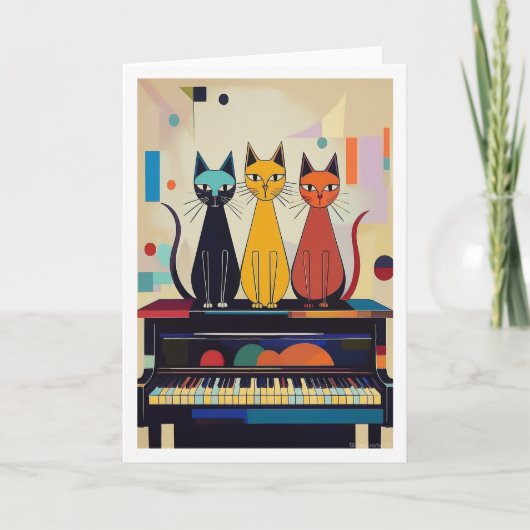 ピアノの猫たち カード (正面)
