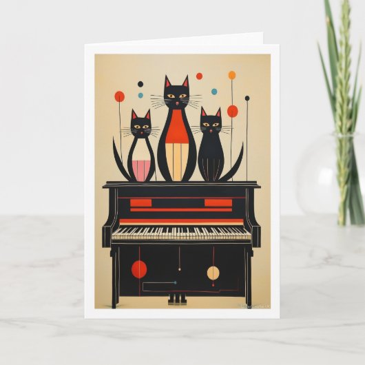 ピアノの猫たち カード (正面)