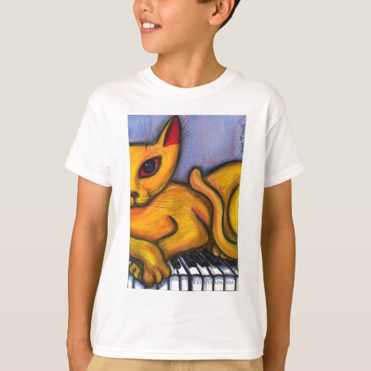 ピアノの猫 Tシャツ (正面)