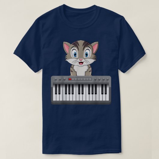 ピアノの猫 Tシャツ (デザイン正面)