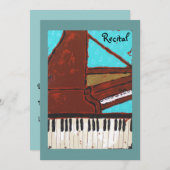ピアノの発表会 招待状 (正面/裏面)