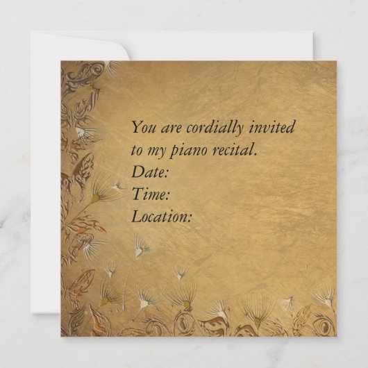 ピアノの発表会 招待状 (裏面)