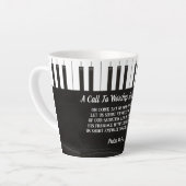 ピアノの礼拝と服従を求める鍵 カフェラテマグ (左アングル)