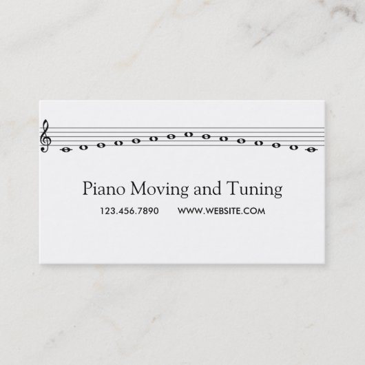 ピアノの移動とチューニング引越し業者音楽修復 名刺 (正面)