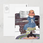 ピアノの練習 ポストカード (正面/裏面)