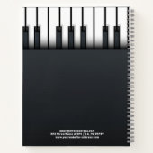 ピアノの背景（白黒） ノートブック (裏面)