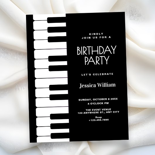 ピアノの誕生日 招待状