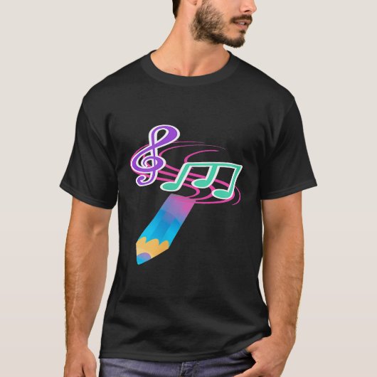 ピアノの遊音楽ピアニスト鍵盤コンポーザー音階 Tシャツ (正面)