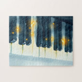 ピアノの鍵が連続して照らす ジグソーパズル (横)