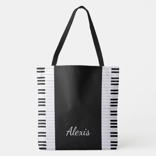 ピアノの鍵と名前 トートバッグ (正面)