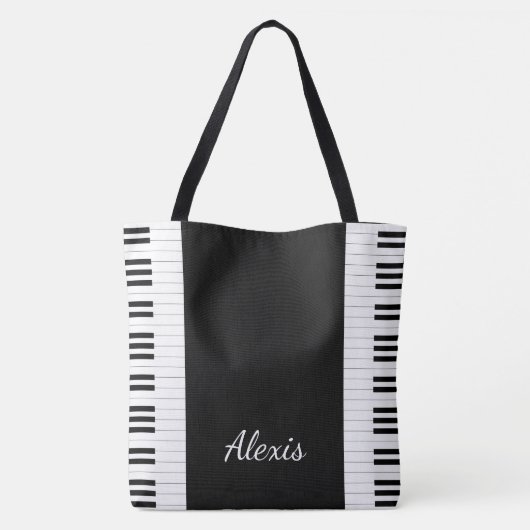 ピアノの鍵と名前 トートバッグ (裏面)