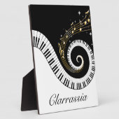 ピアノの鍵と金ゴールド音符のシール フォトプラーク (側面)