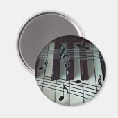 ピアノの鍵と音符 マグネット (正面/裏面)