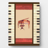 ピアノの鍵アンティークのピアノ椅子のベンチの写真プラーク フォトプラーク (正面)