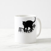 ピアノの鍵盤と猫 ギフト メンズ レディース コーヒーマグカップ (正面右)