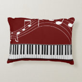 ピアノの鍵盤と音符 アクセントクッション (裏面)