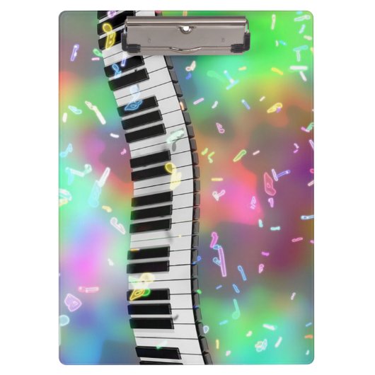 ピアノの鍵盤と音符 クリップボード (正面)