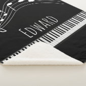 ピアノの鍵盤と音符 シェルパブランケット (3/4)