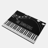 ピアノの鍵盤と音符 ドアマット (アングル)