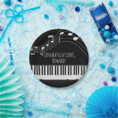 ピアノの鍵盤と音符 ペーパープレート (パーティー)