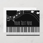 ピアノの鍵盤と音符 ポストカード (正面/裏面)