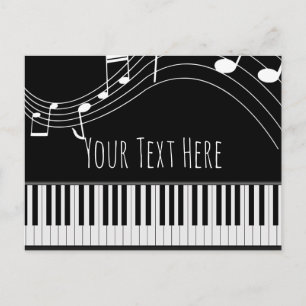 ピアノの鍵盤と音符 ポストカード