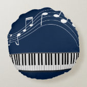 ピアノの鍵盤と音符 ラウンドクッション (裏面)