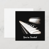 ピアノの鍵盤の招待状 招待状 (正面/裏面)