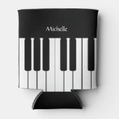 ピアノの鍵盤パーソナライズされた曲 缶クーラー (正面)