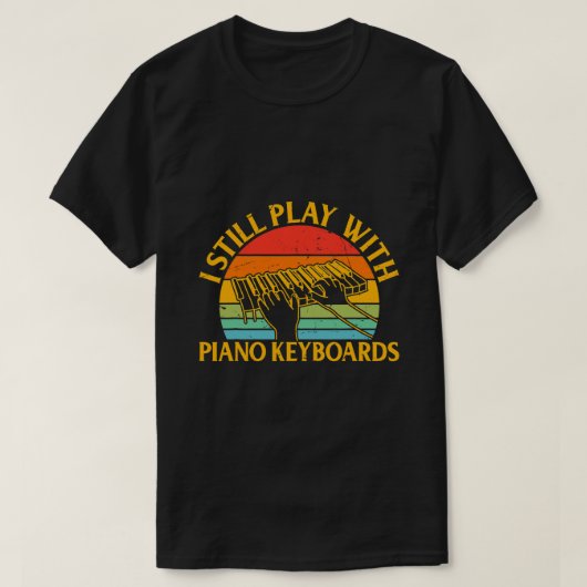 ピアノの鍵盤プレイヤーI遊はまだピアノの鍵盤 Tシャツ (デザイン正面)