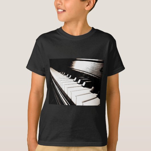 ピアノの鍵盤マクロ Tシャツ (正面)