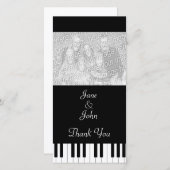 ピアノの鍵盤結婚音楽の写真ありがとう サンキューカード (正面/裏面)
