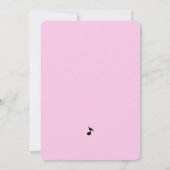 ピアノの鍵盤音楽のベビーシャワー 招待状 (裏面)