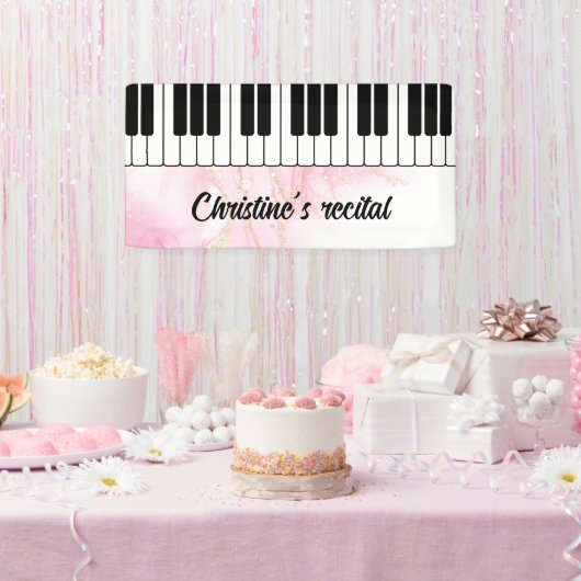 ピアノの鍵盤音楽の発表手話の演奏 横断幕 (パーティー)