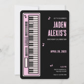 ピアノの鍵盤音楽 誕生日 招待状 (正面)