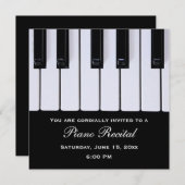 ピアノの鍵盤 ピアノ発表会の招待状 招待状 (正面/裏面)