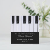 ピアノの鍵盤 ピアノ発表会の招待状 招待状 (スタンド正面)
