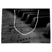 ピアノの鍵盤 ラージペーパーバッグ (正面)