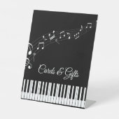 ピアノの鍵盤 音符 ブラック&ホワイト 結婚式 台座サイン (正面)