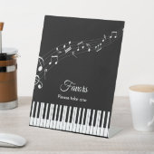 ピアノの鍵盤 音符 ブラック＆ホワイト 結婚式 台座サイン (インサイチュ)