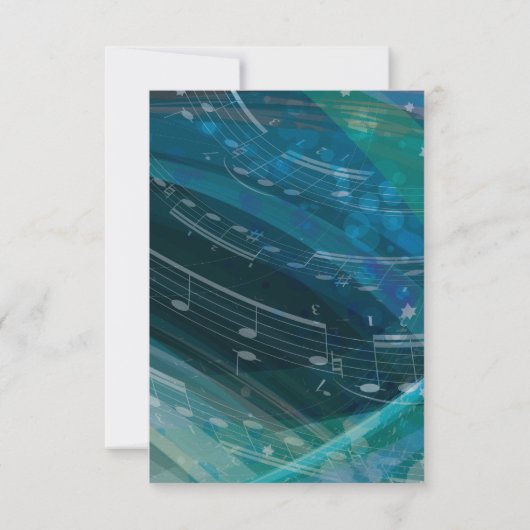 ピアノの音こうもりバー(ユダヤ教の)バル・ミツバー披露宴カード 招待状 (裏面)