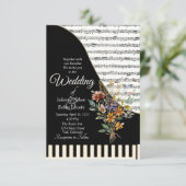 ピアノの音楽をテーマにした結婚式の招待状 招待状 (スタンド正面)