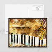 ピアノの音楽 ポストカード (正面/裏面)